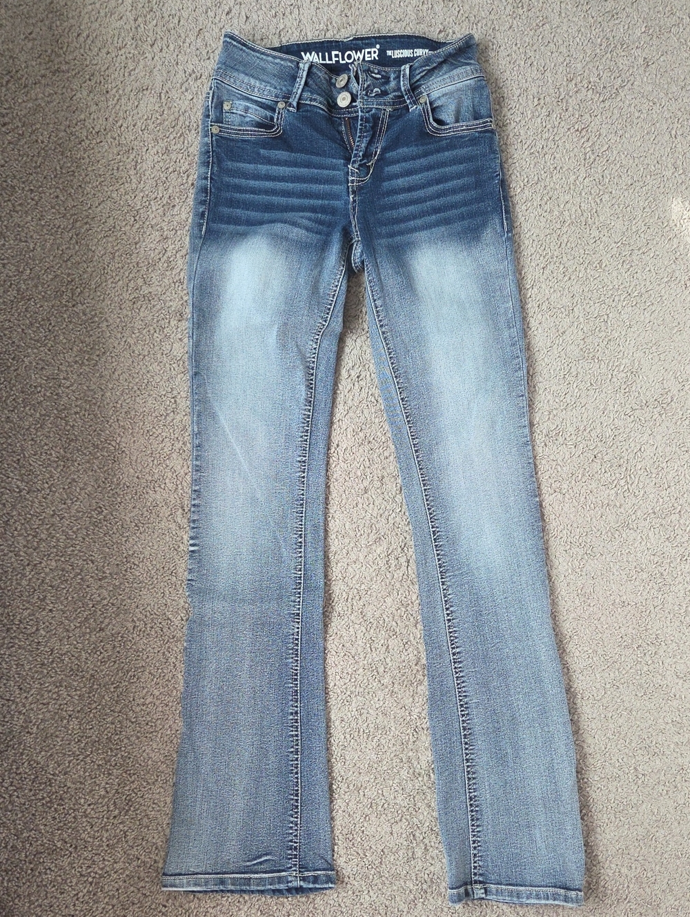Wallflower Women's Light Blue Faded Bootcut Jeans
